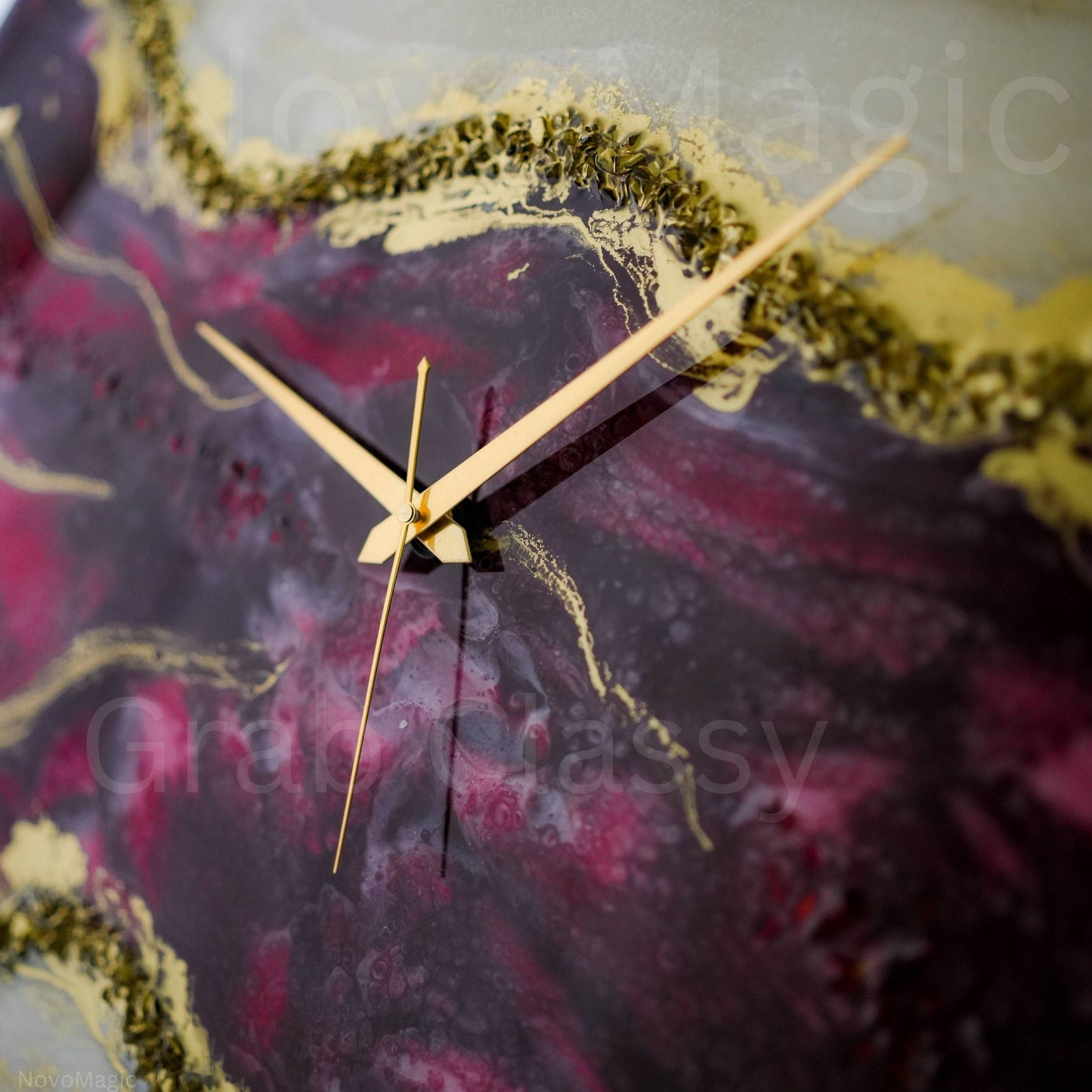 Wine Geode Medium Size Silent Clock 17.5 Inches