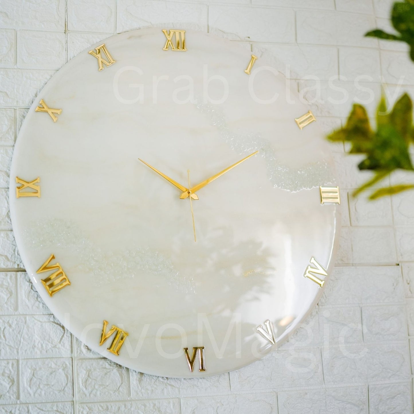 White Medium Size Silent Clock 17.5 Inches