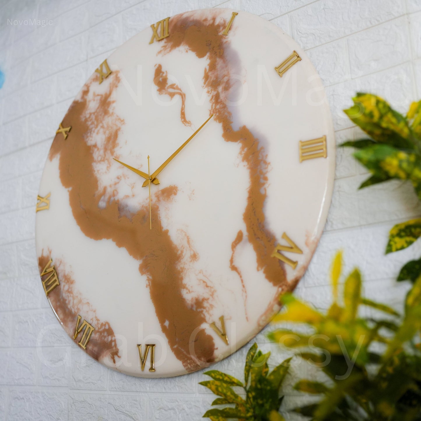 Mocha Medium Size Silent Clock 17.5 Inches