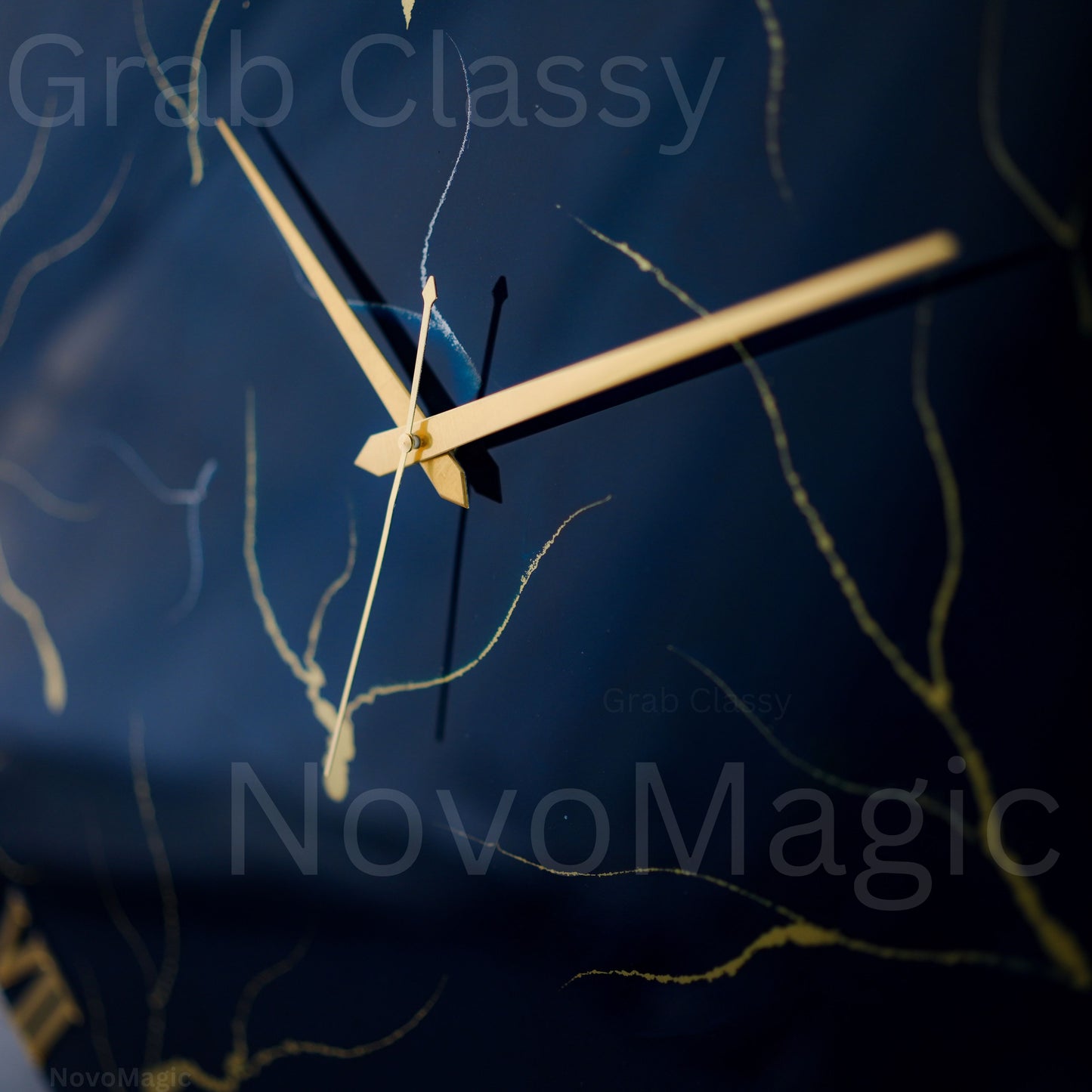 Blue Storm Medium Size Silent clock 17.5 Inches