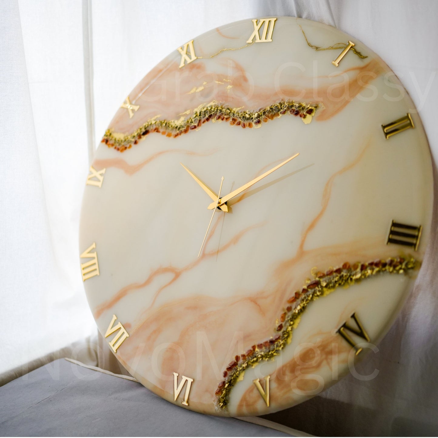 Flames Medium Size Silent Clock 17.5 Inches