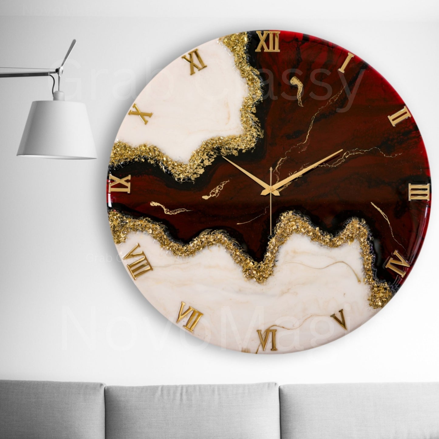 Maroon Stunner Large Silent Clock