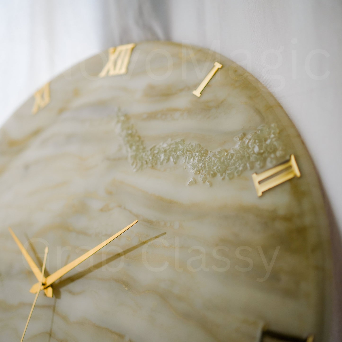 Golden Medium Size Silent Clock 17.5 Inches