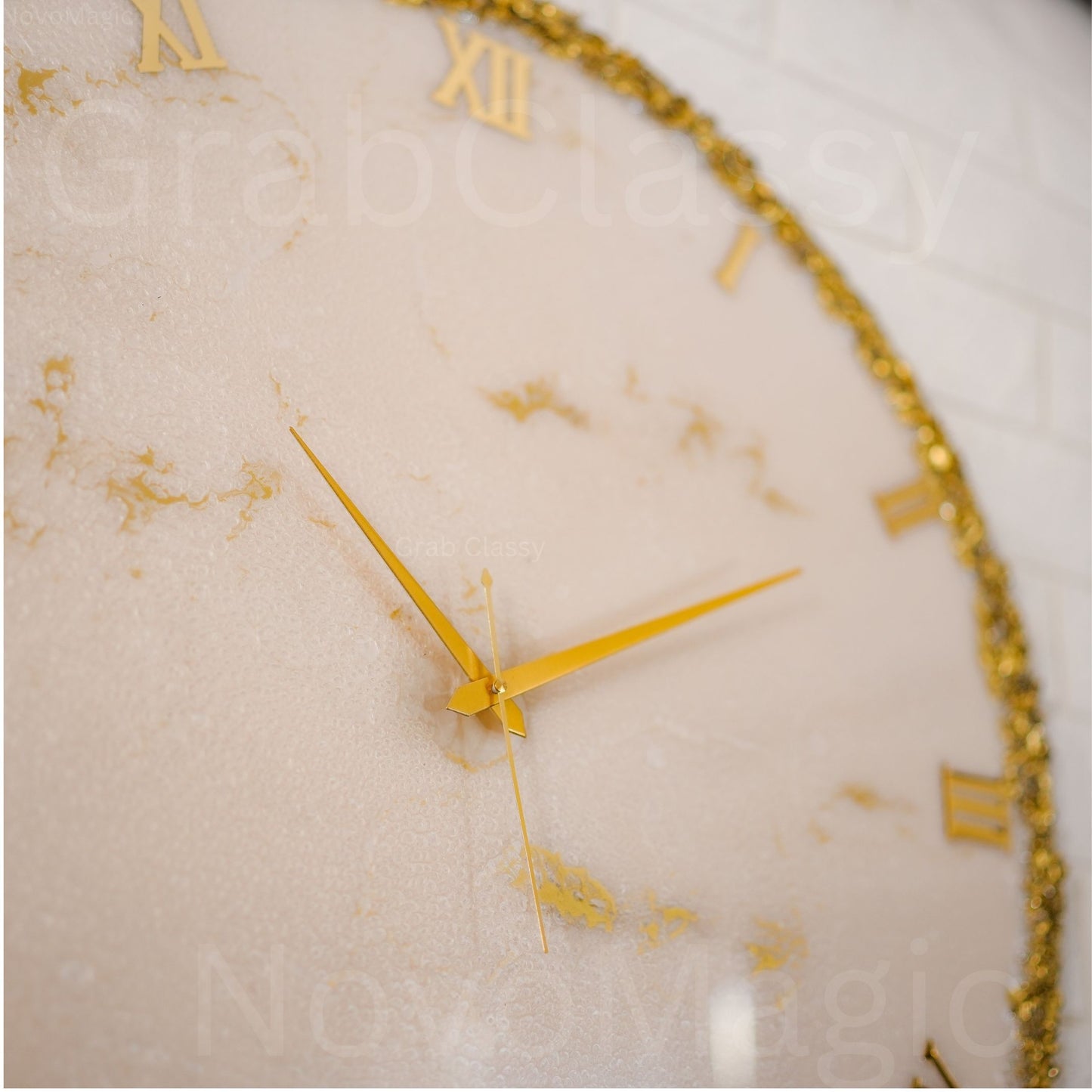 Golden Ring Large Silent Clock