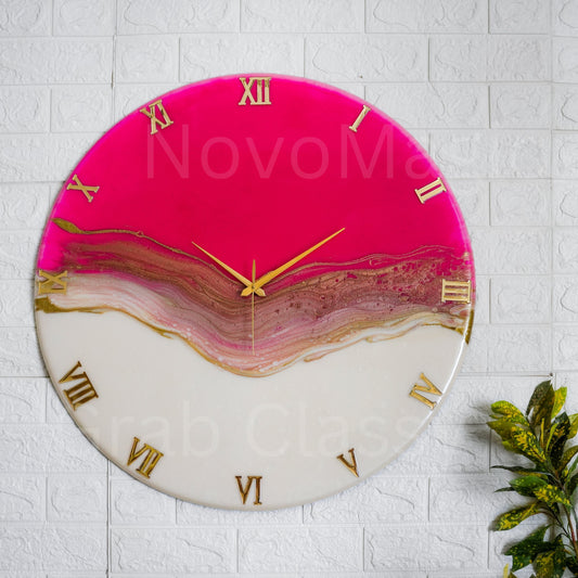 Pretty Pink Large Silent Clock