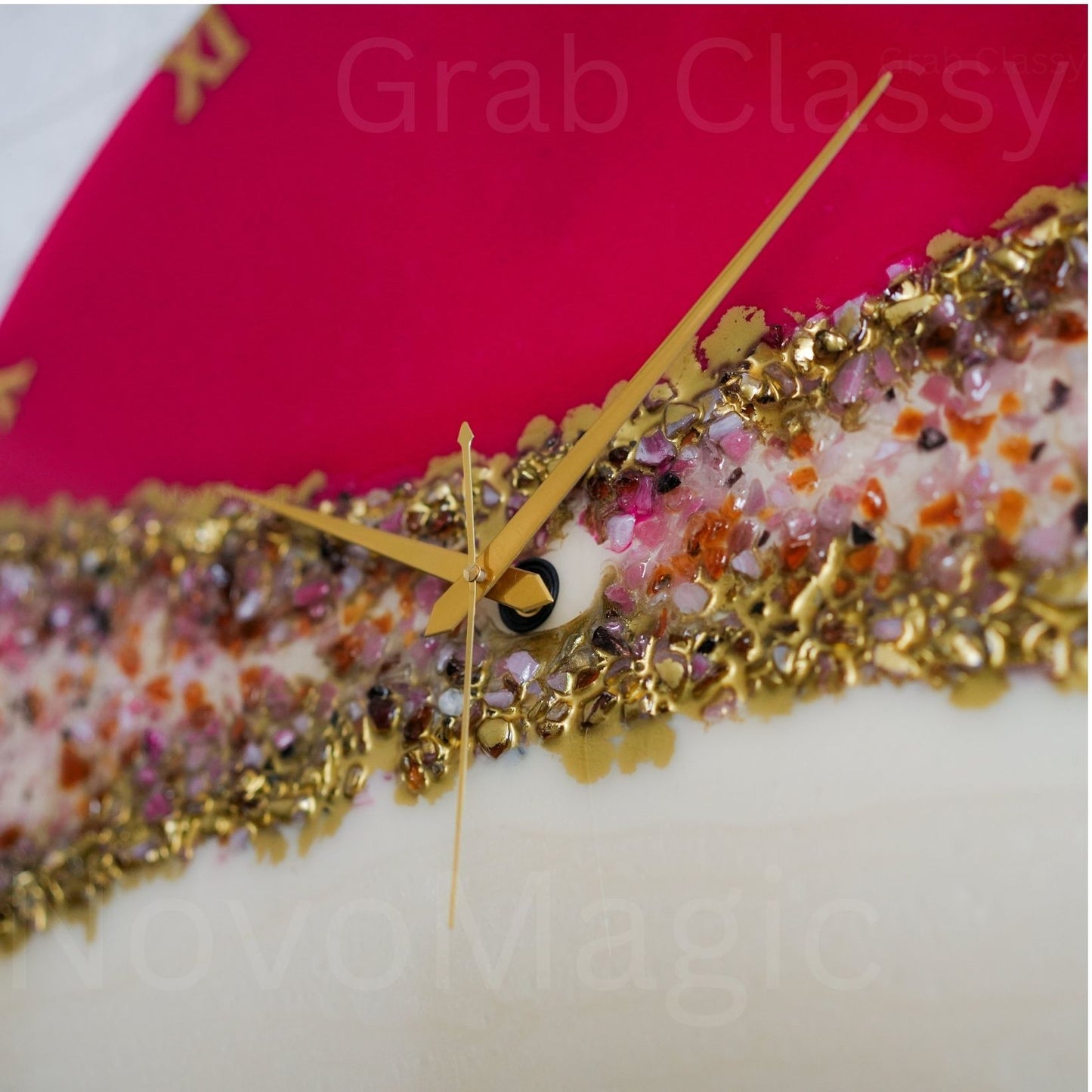 Pink Crown Large Silent Clock