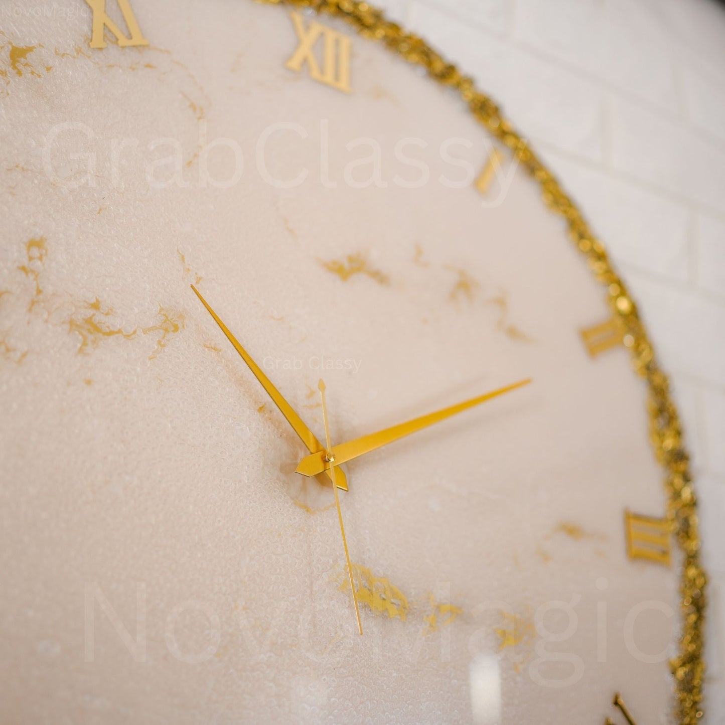 Golden Ring Medium Size Silent Clock 17.5 Inches
