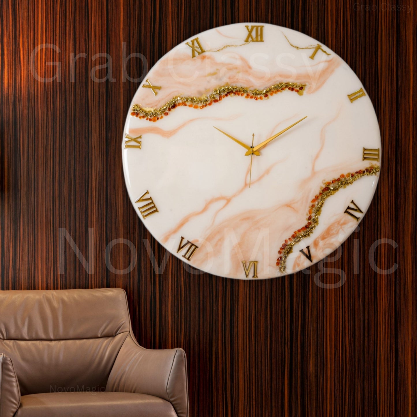 Flames Large Silent Clock