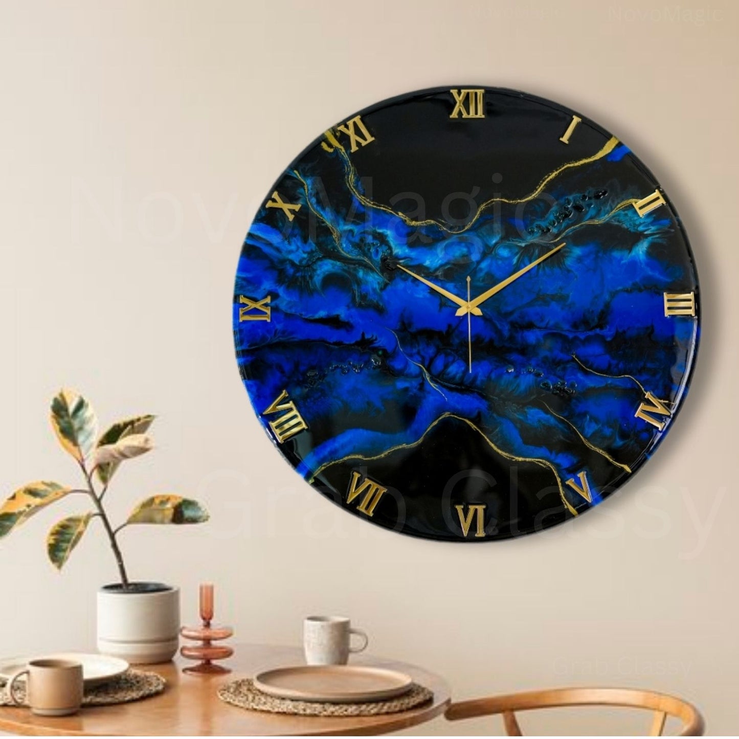 Deep Ocean Large Silent Clock