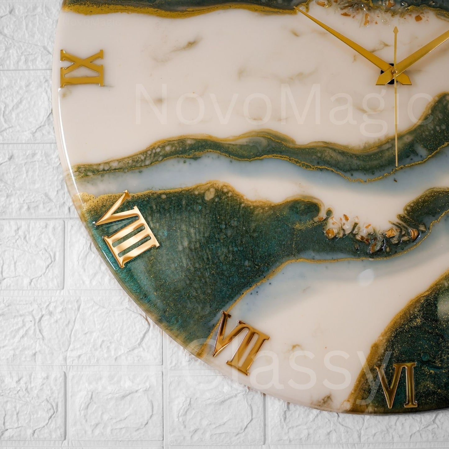 Olive Medium Size Silent Clock 17.5 Inches