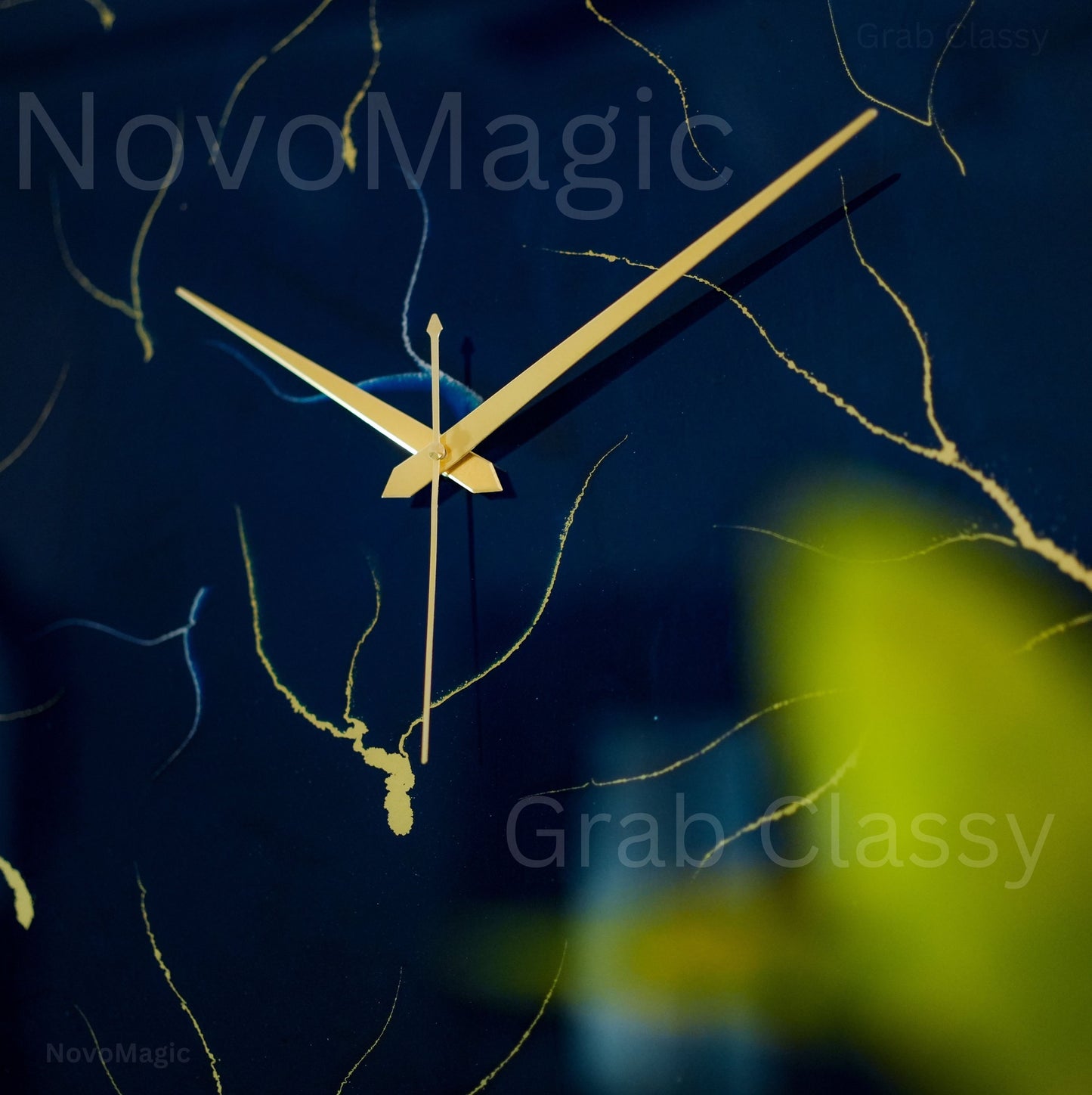Blue Storm Medium Size Silent clock 17.5 Inches