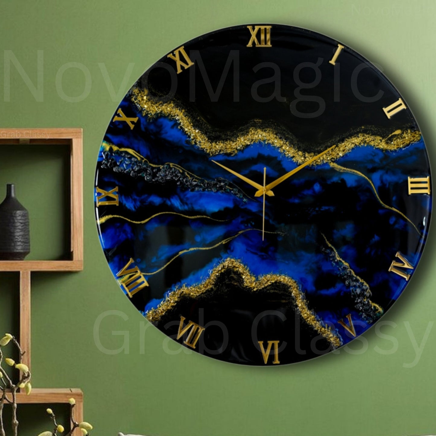 Blue Stunner Large Silent Clock