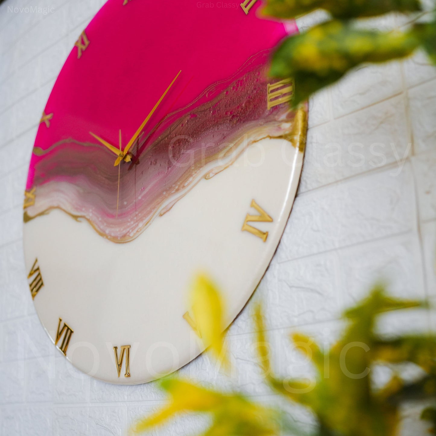 Pretty Pink Medium Size Silent Clock 17.5 inches