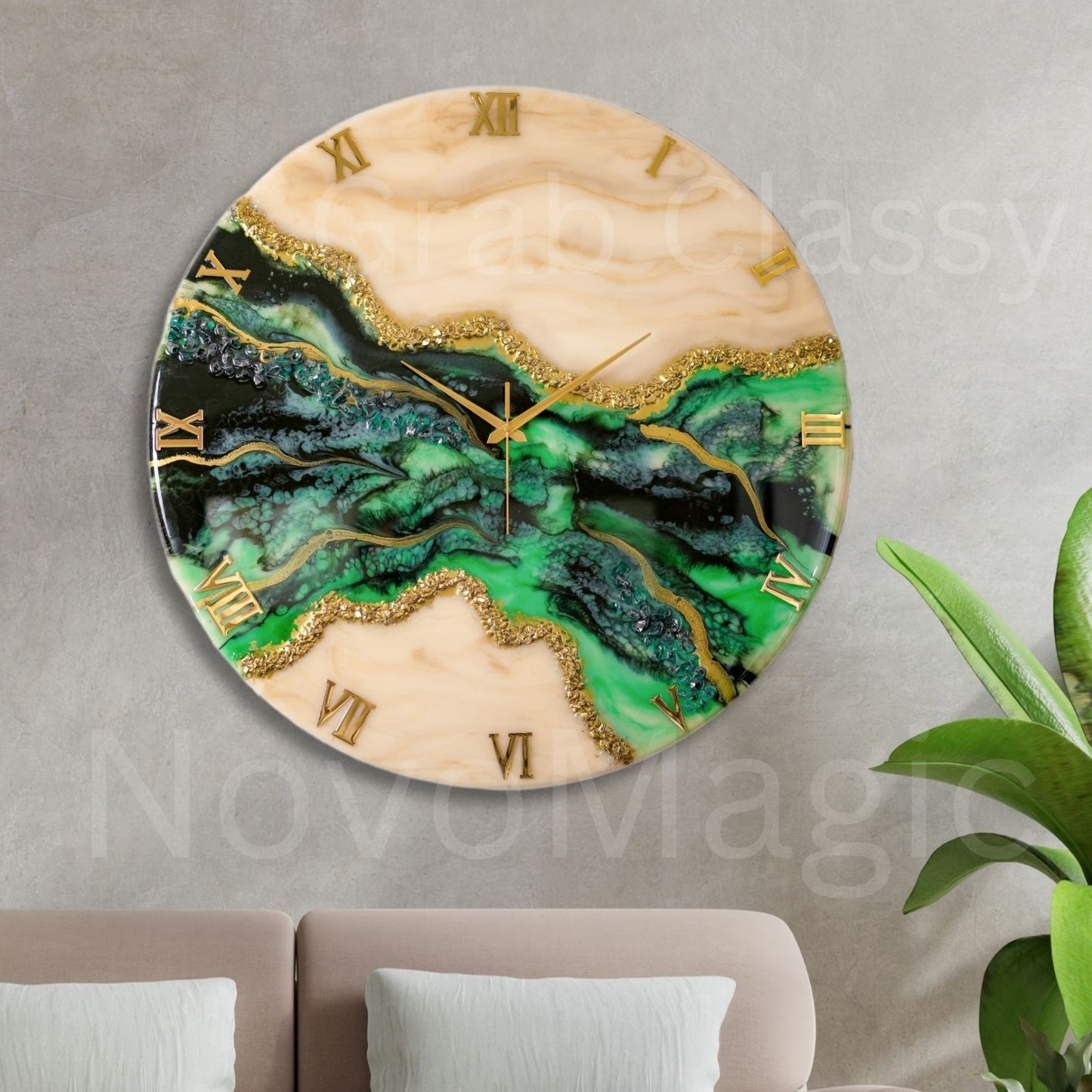 Green Pond Large Silent Clock