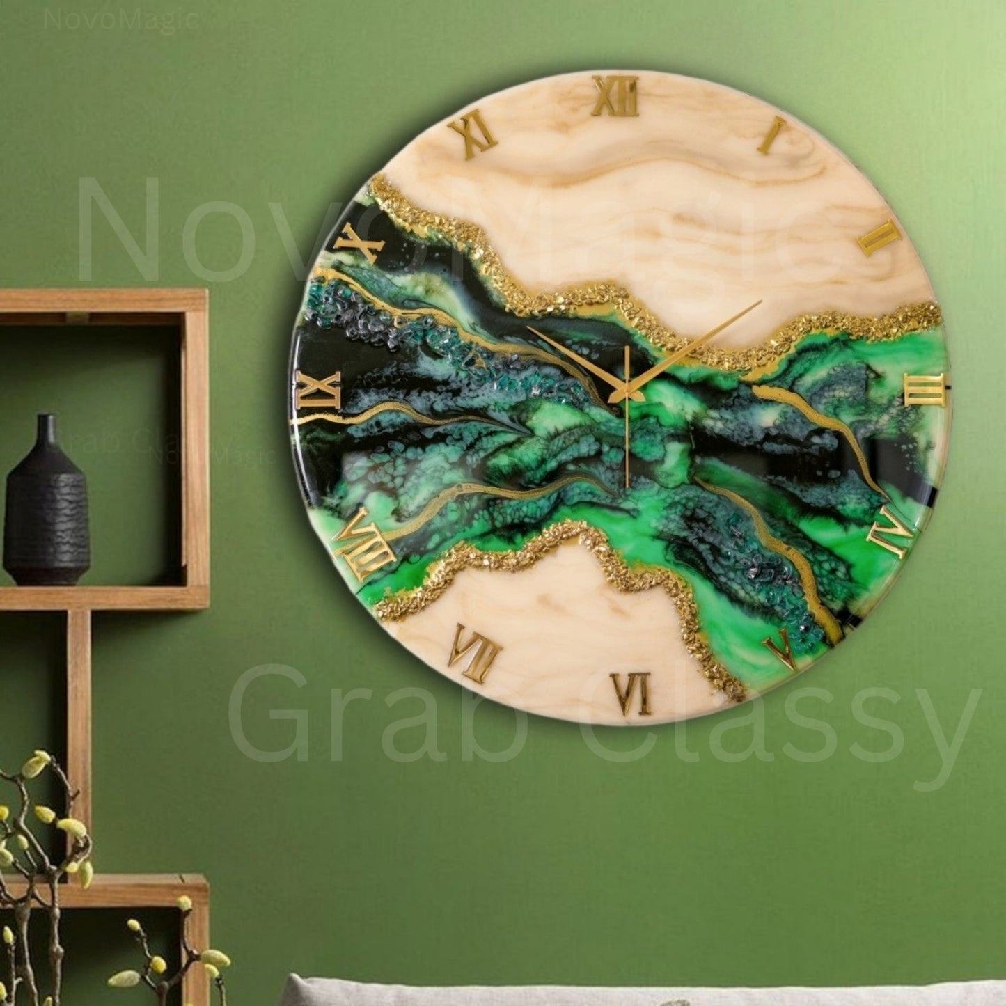 Green Pond Large Silent Clock