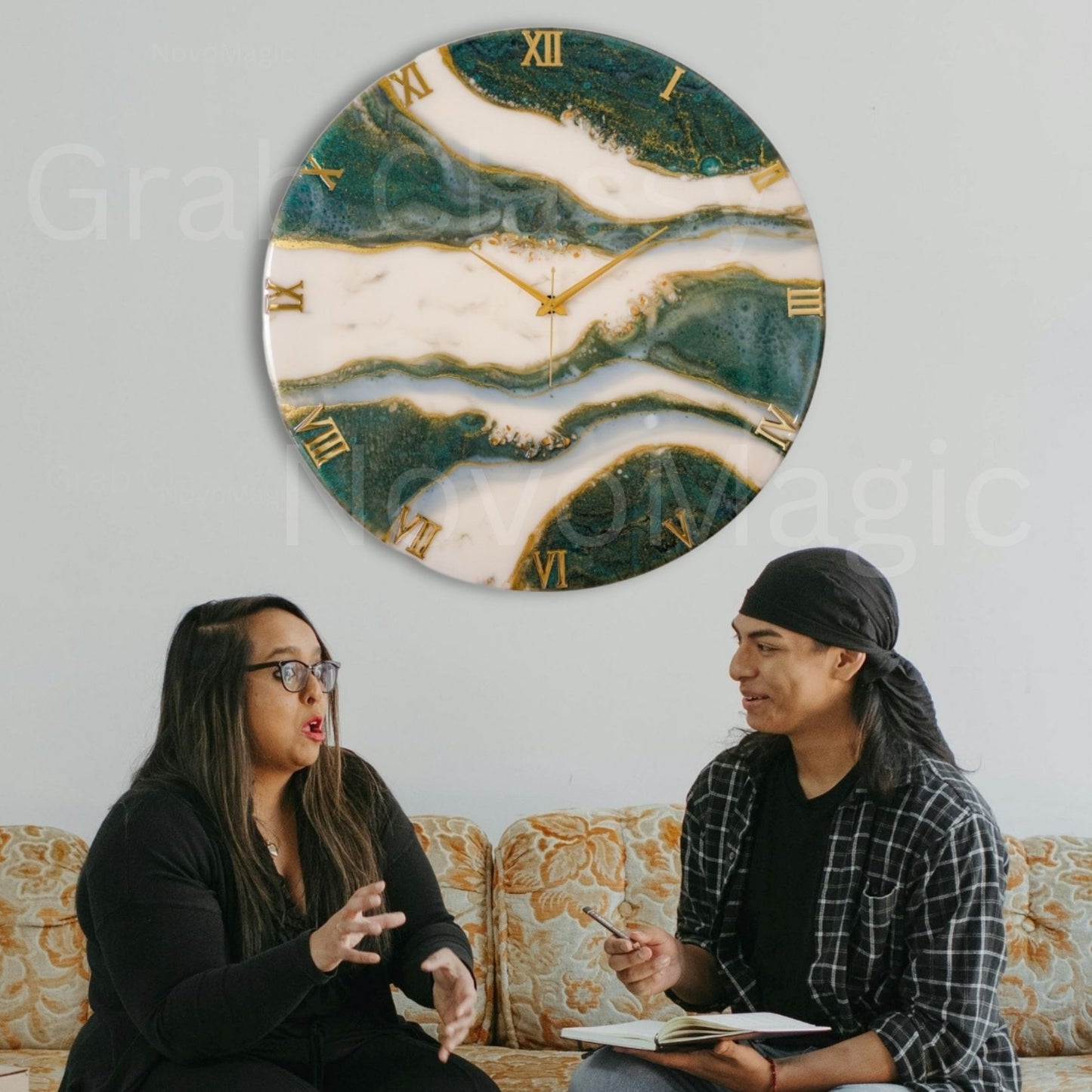 Olive Large Silent Clock