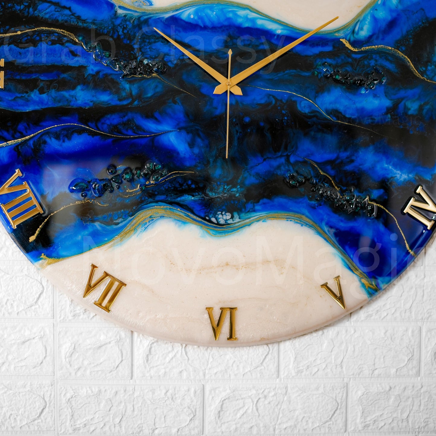 Blue pond Medium Size Silent Clock 17.5 Inches