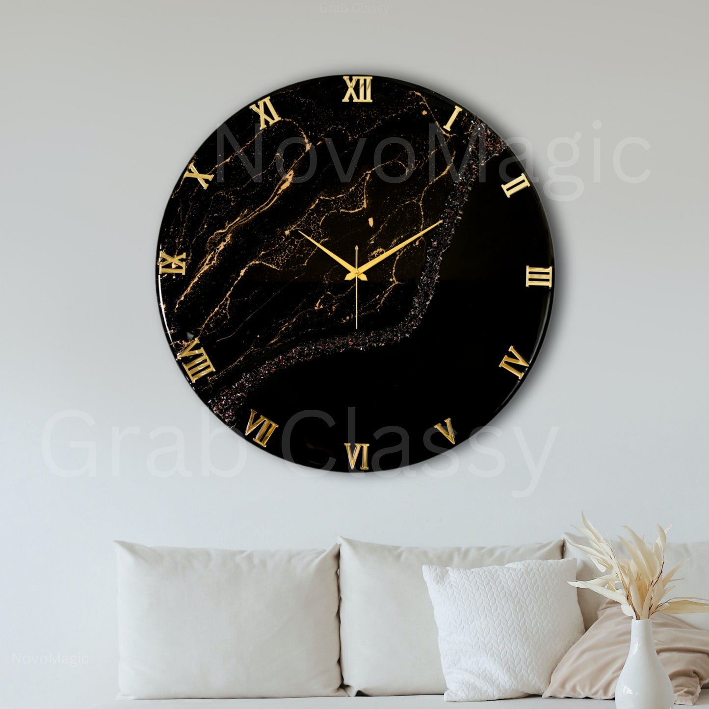 Black Stunner Large Silent Clock