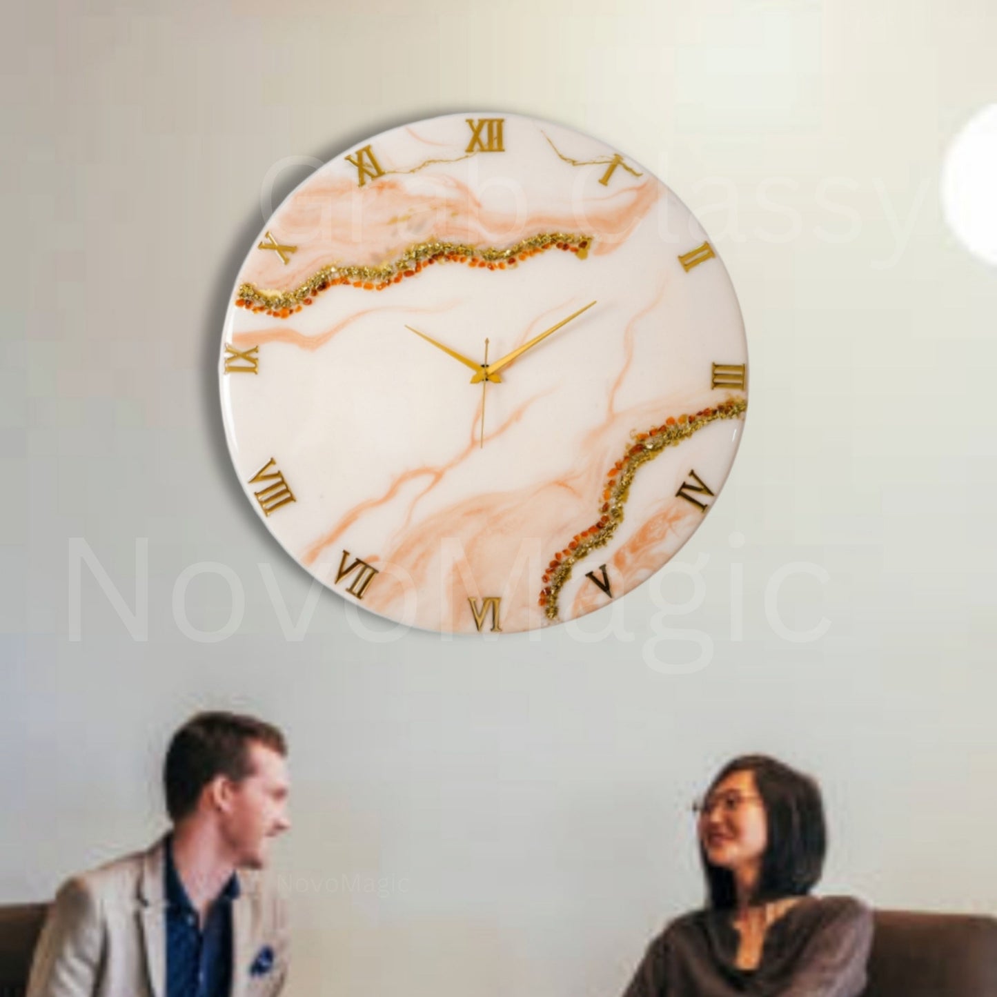 Flames Large Silent Clock