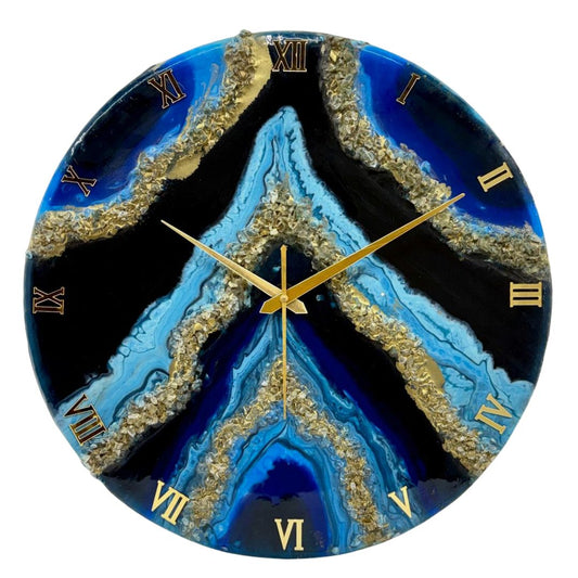 Golden Geode Clock 17.5 inches (CS)