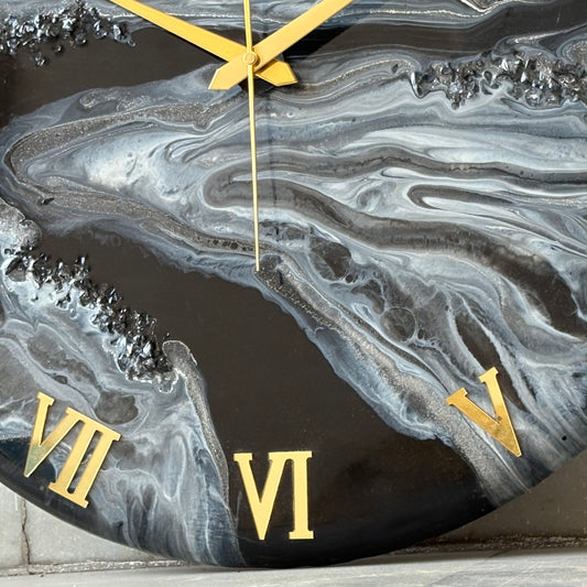 White Black Silent Clock 17.5 inches (CS)