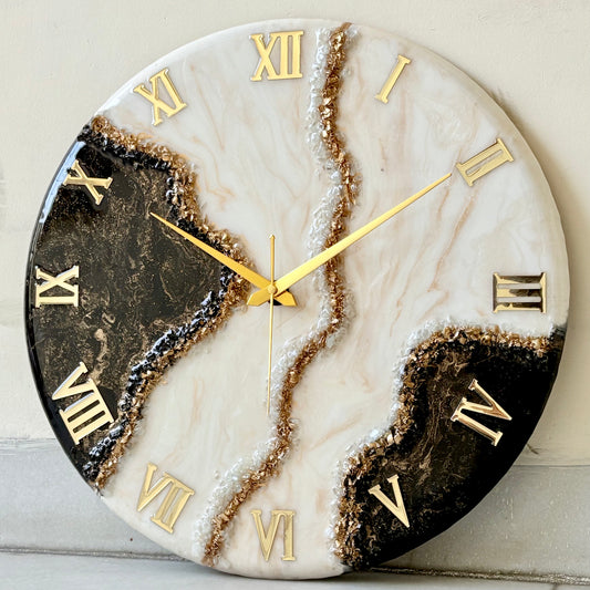 Rose-Gold Geode Silent Clock