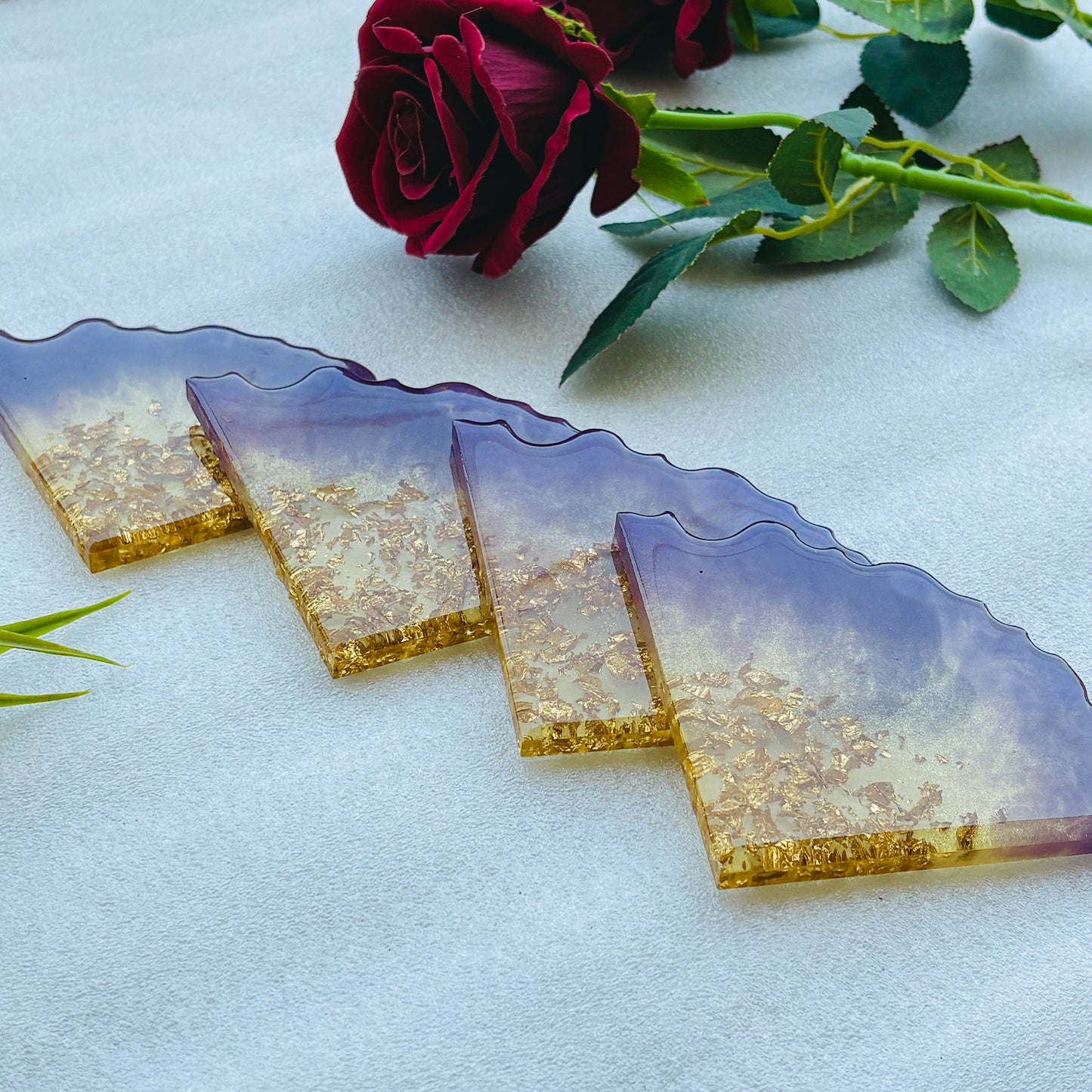 Purple - Handmade Resin Coasters Set Of 4