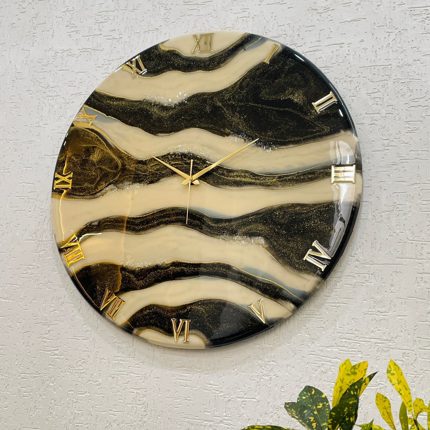 Black Falls Clock Large 27 Inches