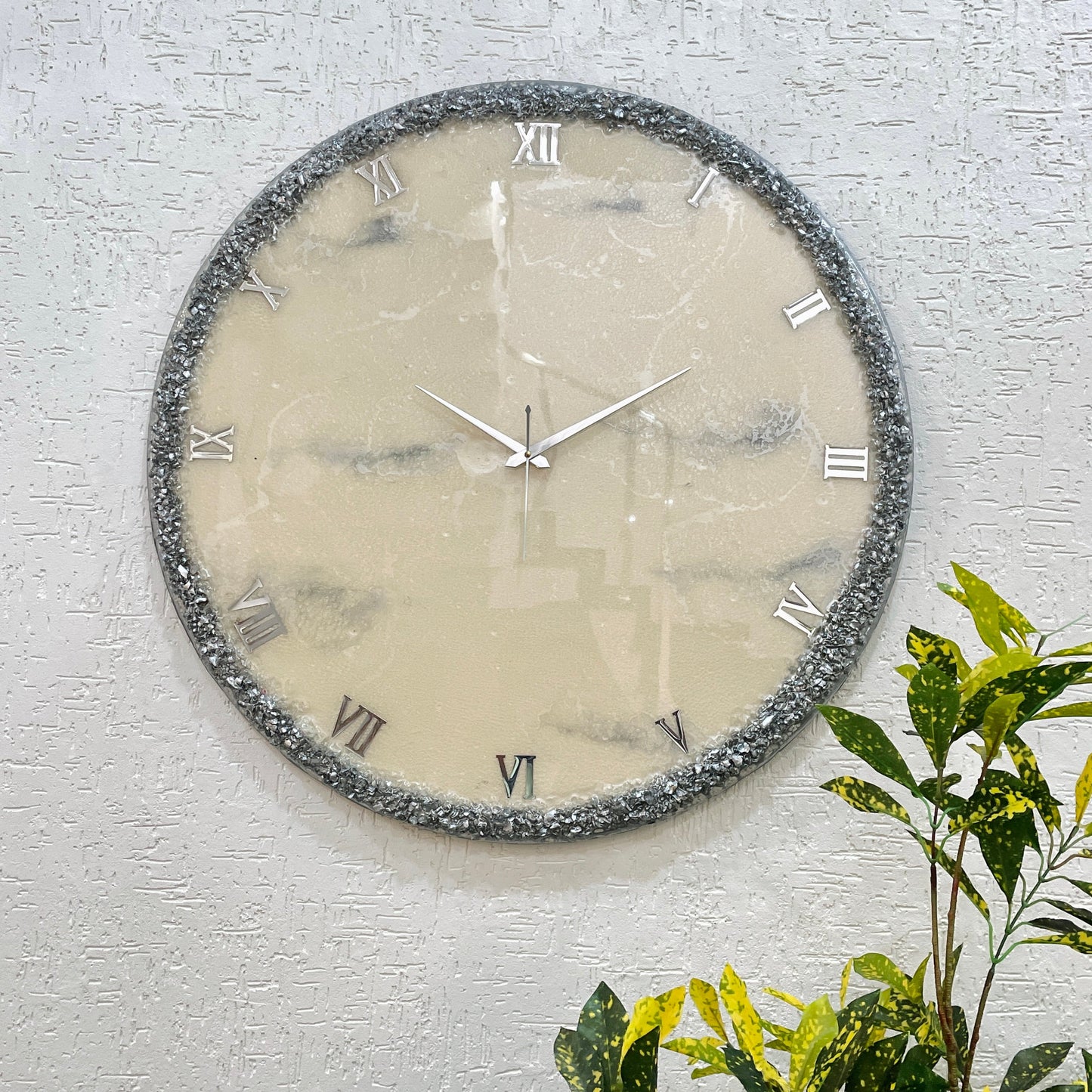 Silver Ring Clock Large 27 Inches
