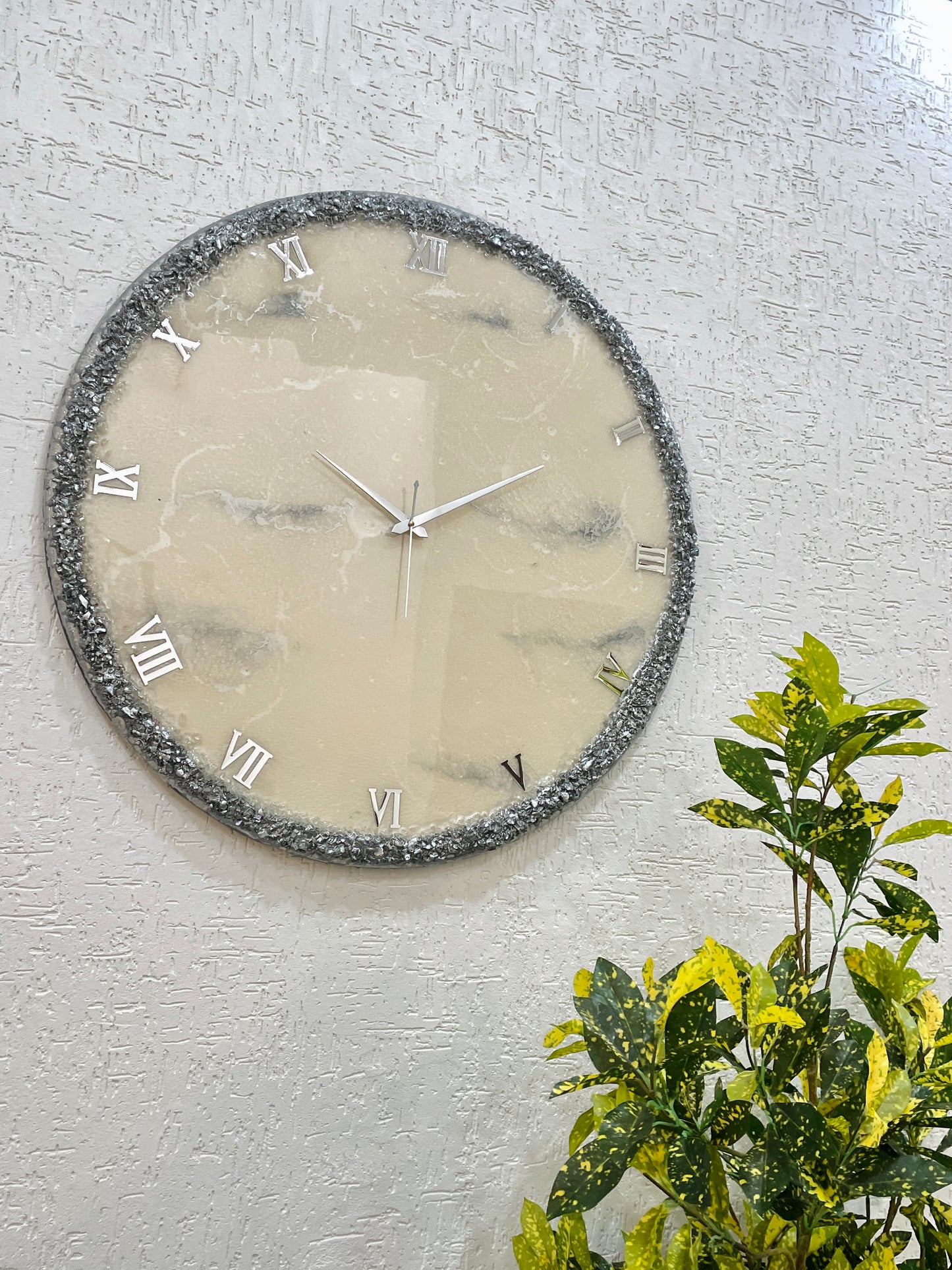 Silver Ring Clock Large 27 Inches