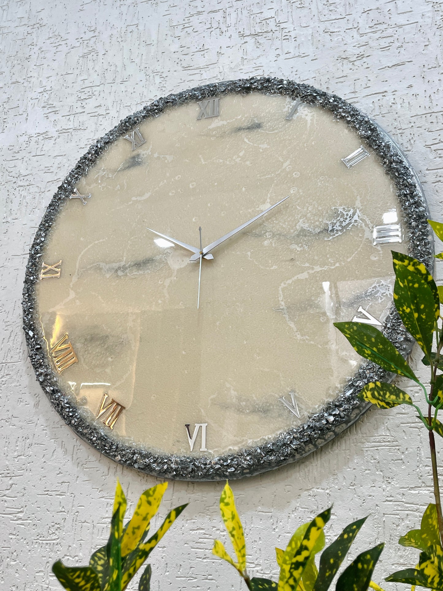 Silver Ring Clock Large 27 Inches
