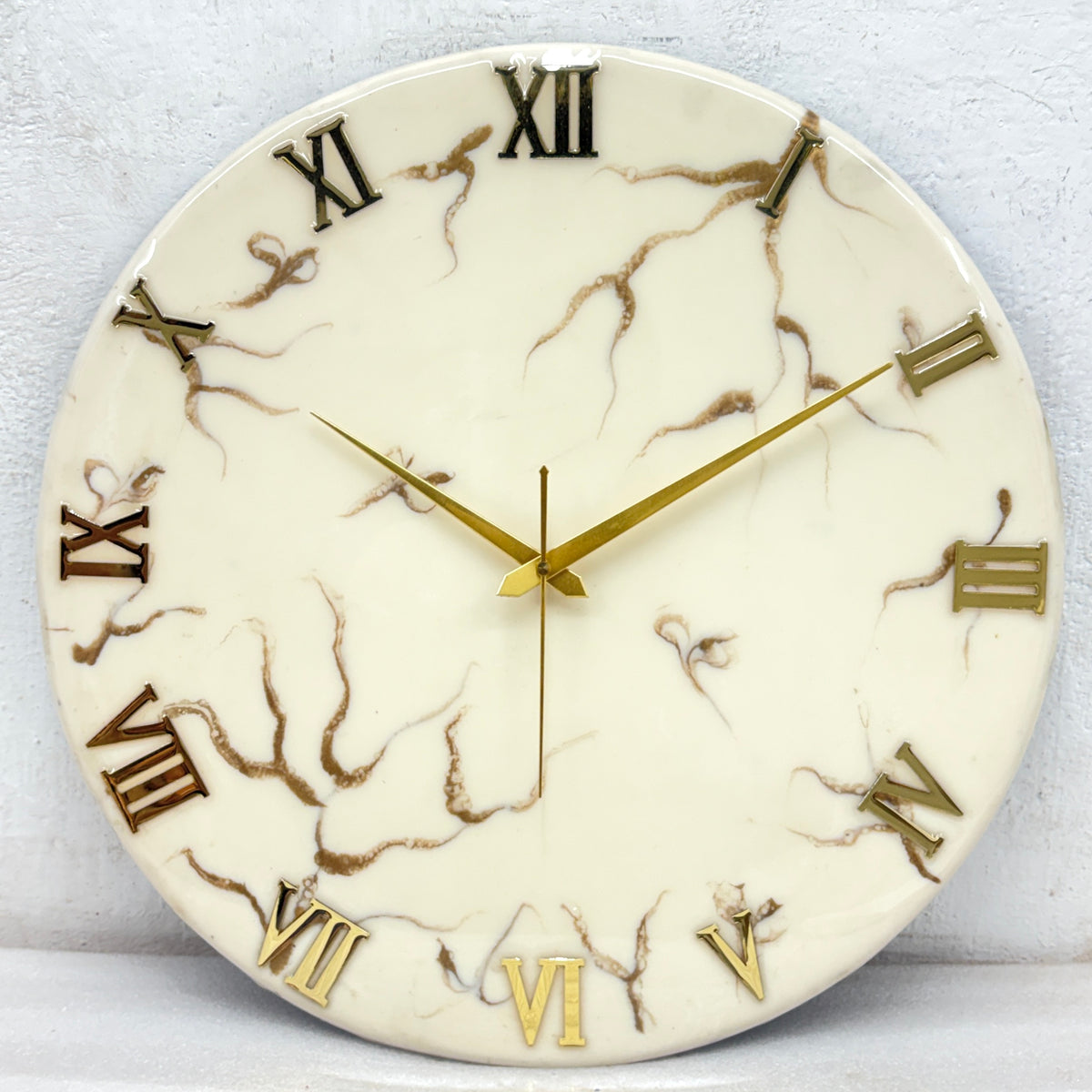 Copper Stripes Silent Clock 17.5 inches