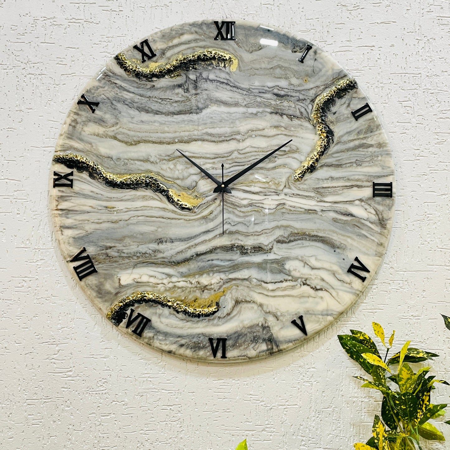 New Black White Large Silent Clock 27 Inches