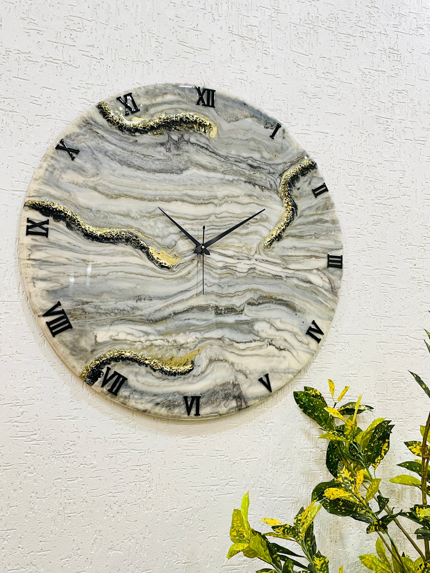 New Black White Large Silent Clock 27 Inches