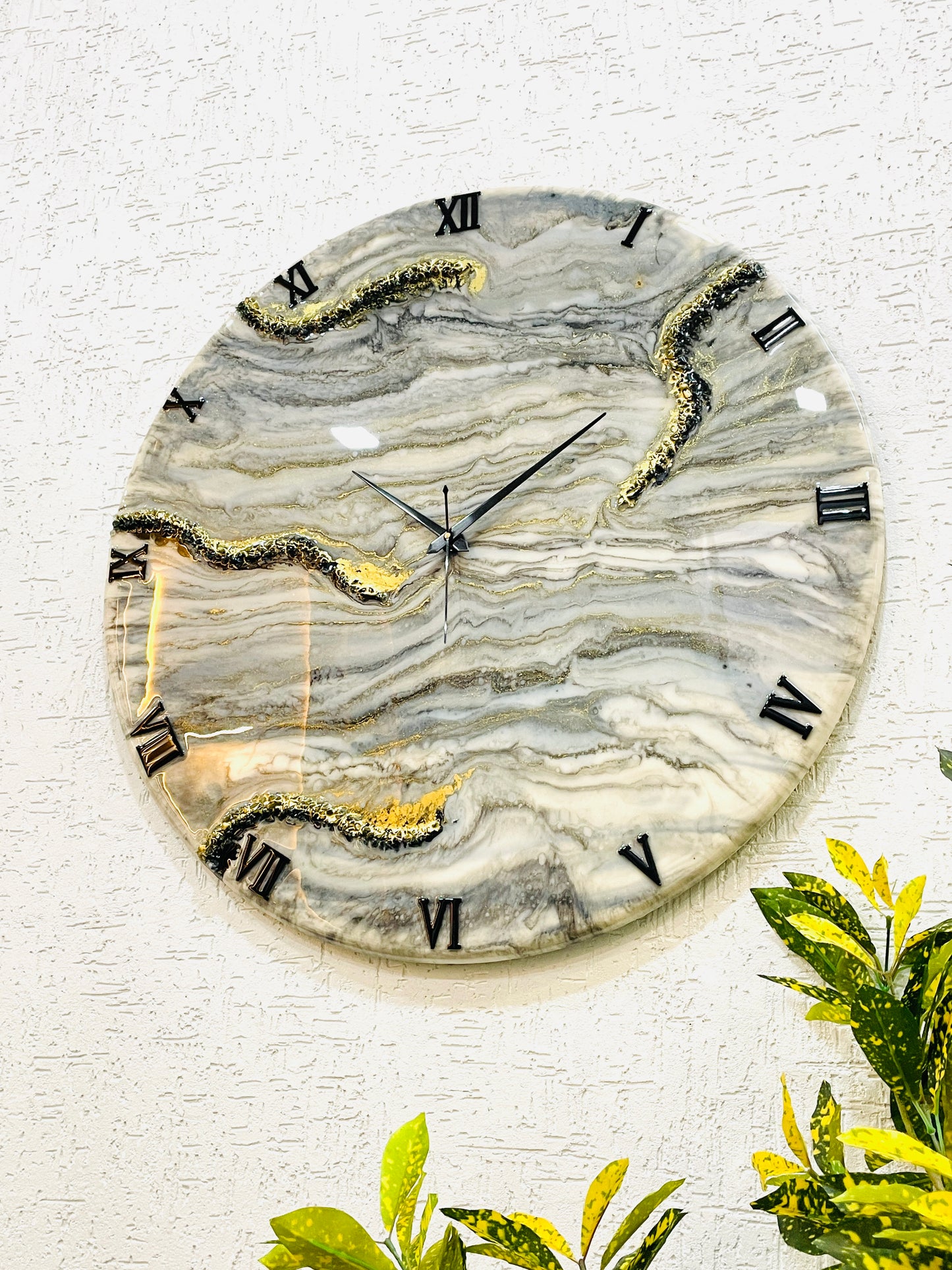 New Black White Large Silent Clock 27 Inches