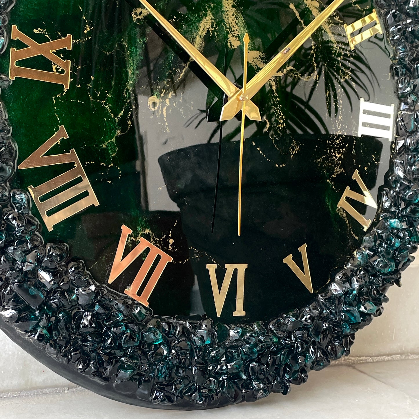 Dark Green Silent Clock 17.5 inches
