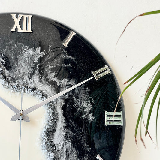 Black Fire Silent Clock