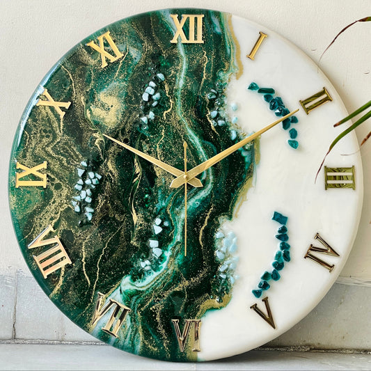 Green Neptune Silent Clock 17.5 inches