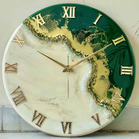 Green Fire Silent Clock