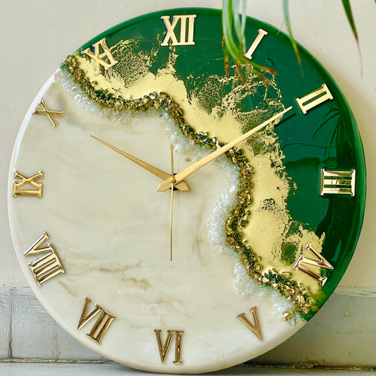 Green Fire Silent Clock