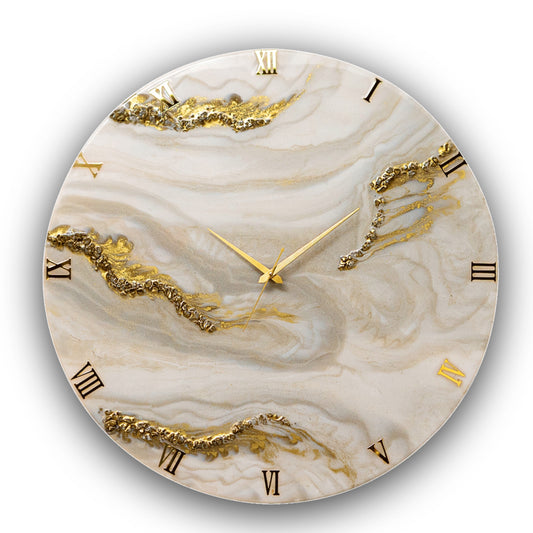 Creamy Desert Silent Clock 12 Inches (30cm)