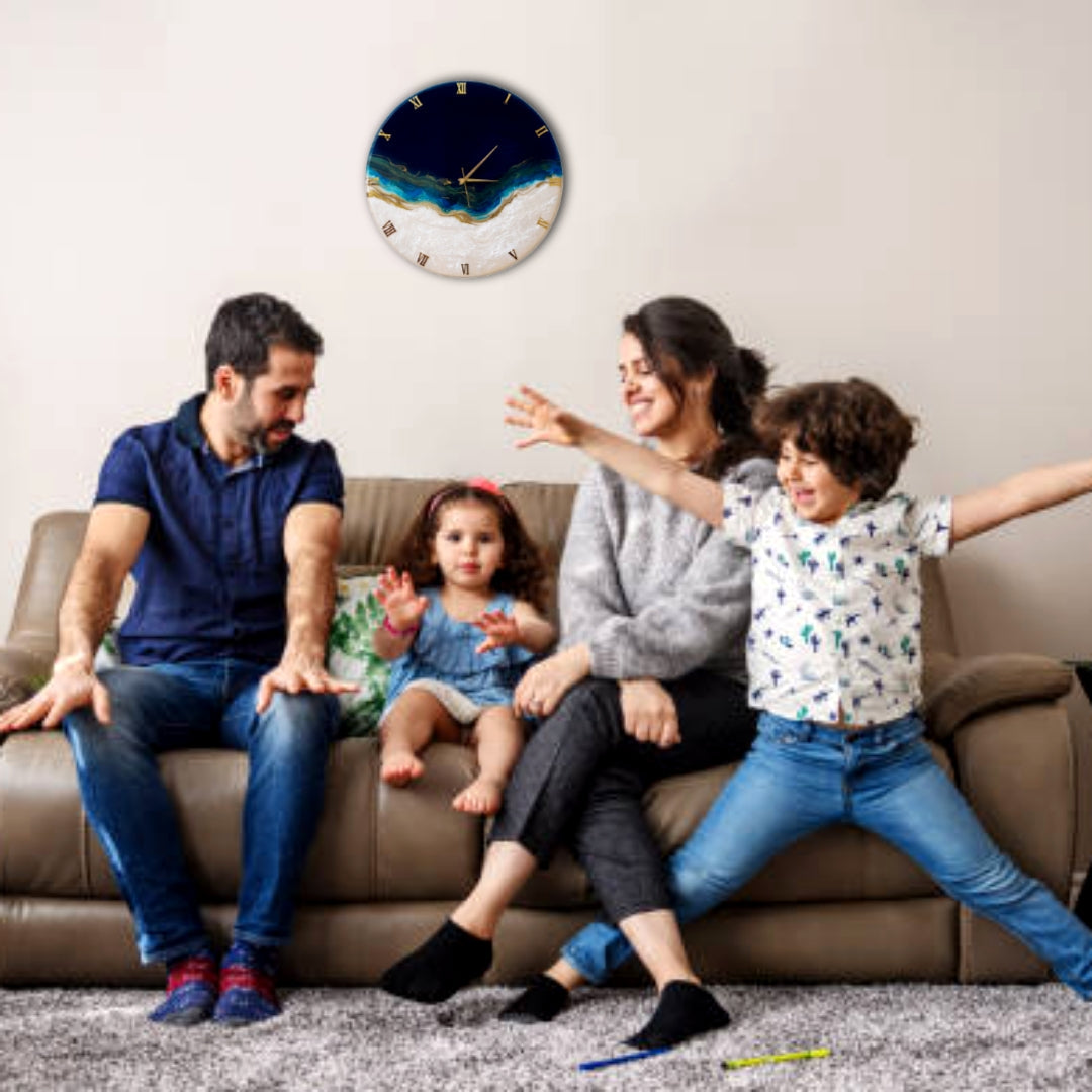 Royal Blue Silent Clock 30cm