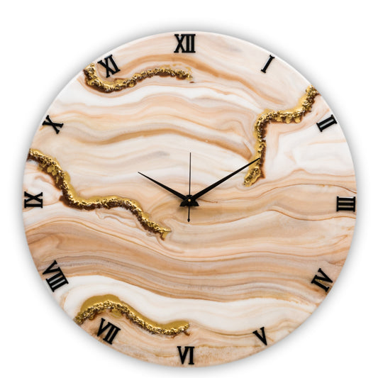 Sandy Resin Silent Clock 12 Inches (30cm)