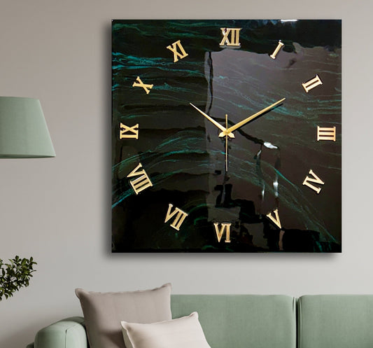 Lush Forest Square Large Silent Clock