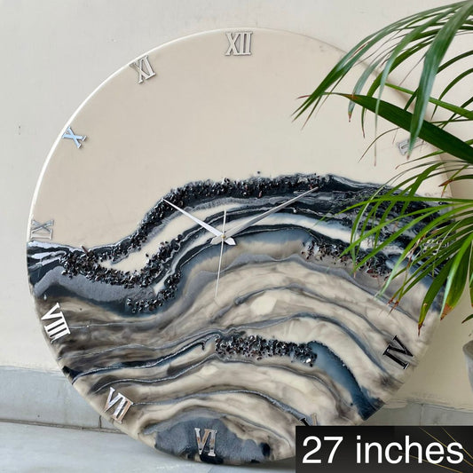 *Silver White Clock Large 27 Inches(CS)