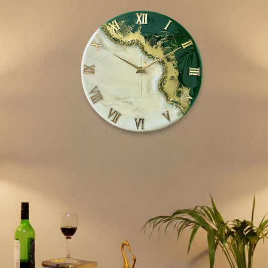 Green Fire Silent Clock