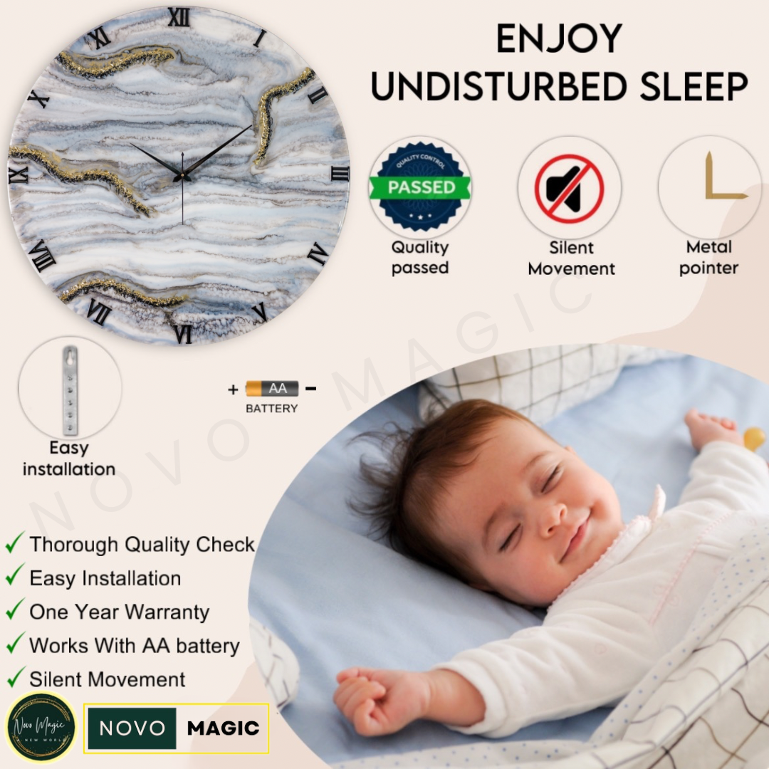 Black & White Desert Large Silent Clock