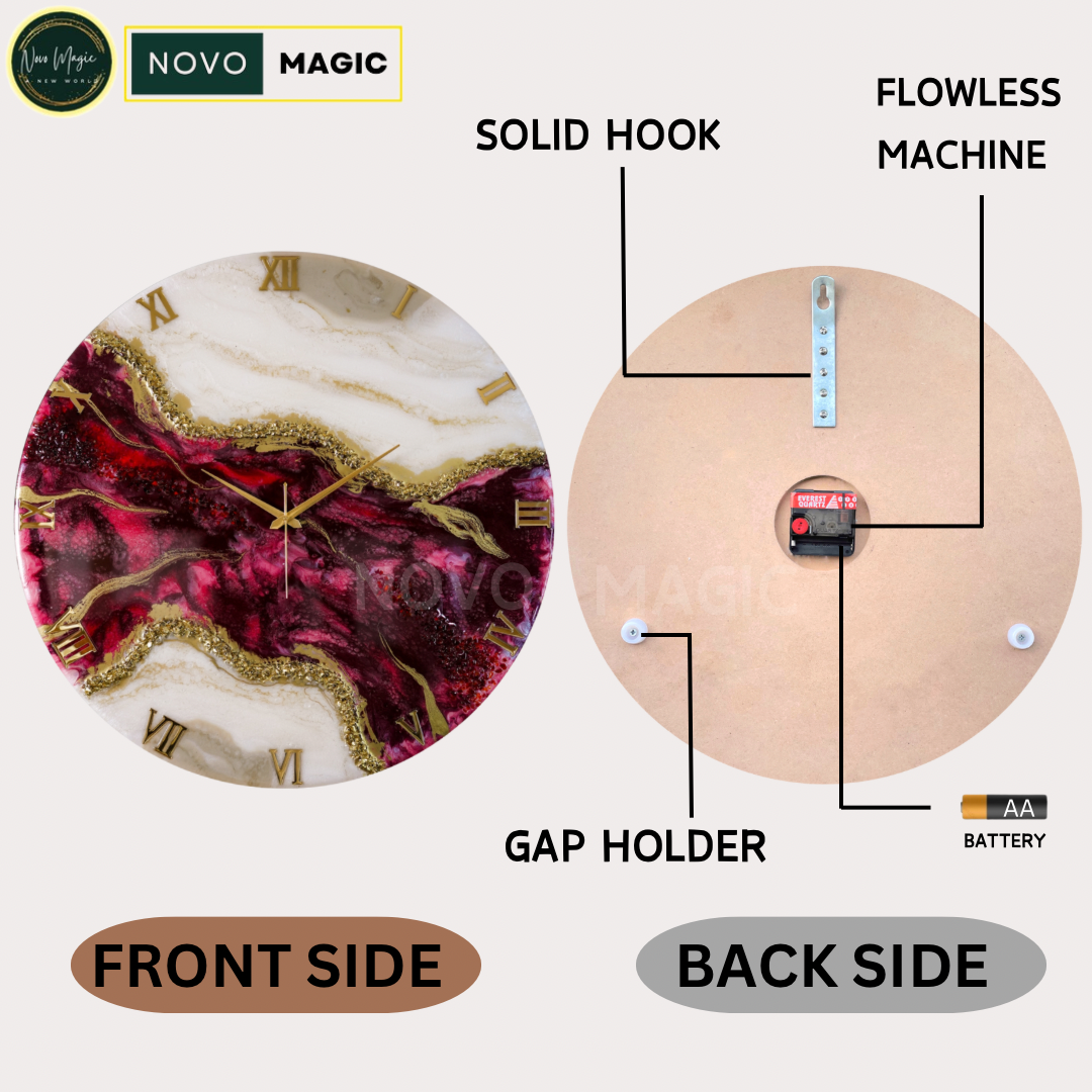 Wine Geode Large Silent Clock