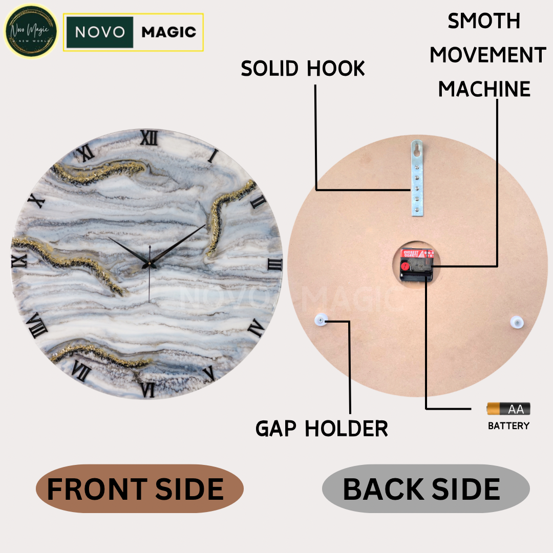 Black & White Desert Large Silent Clock