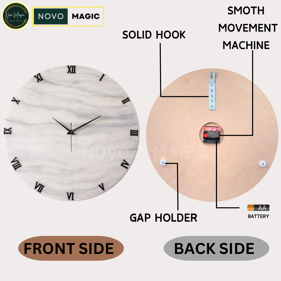 Silver Desert Large Silent Clock